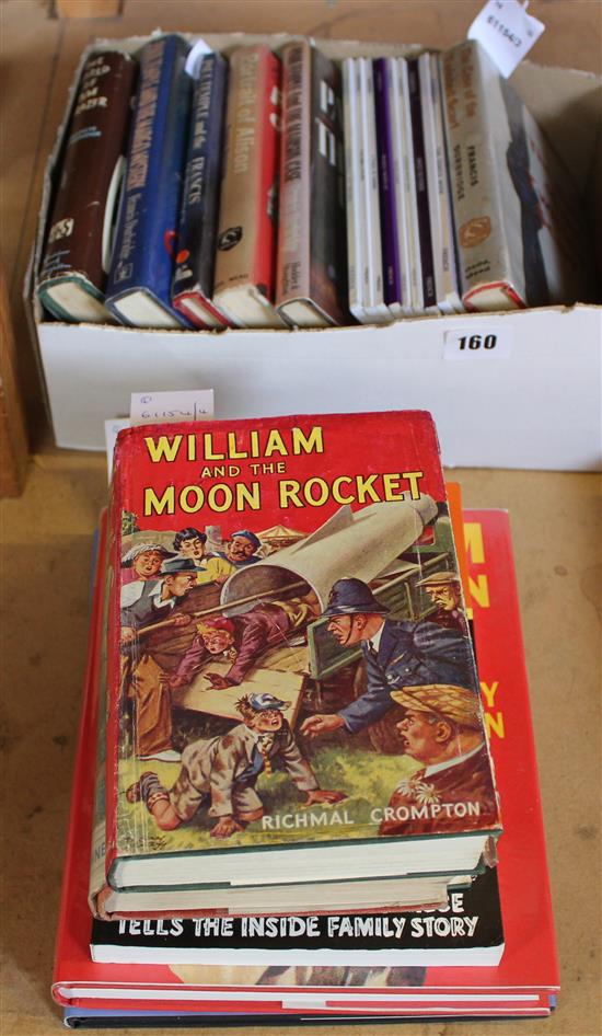 CROMPTON, William and the Moon Rocket & Williams Television Show, 1st edns, d.w., other William books, Francis Durbridge etc